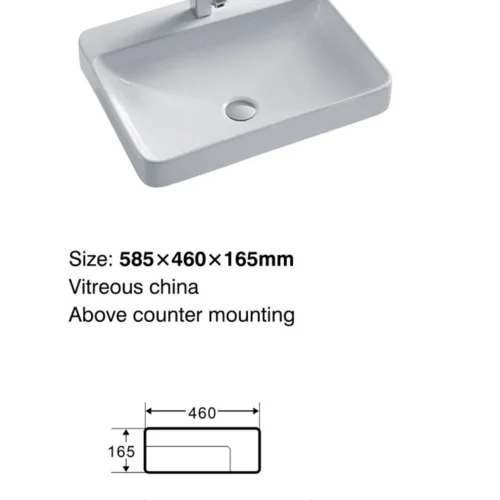 Lavabo Cerámico CL-1309 | Fregadero Semiencastrado Certificado cUPC