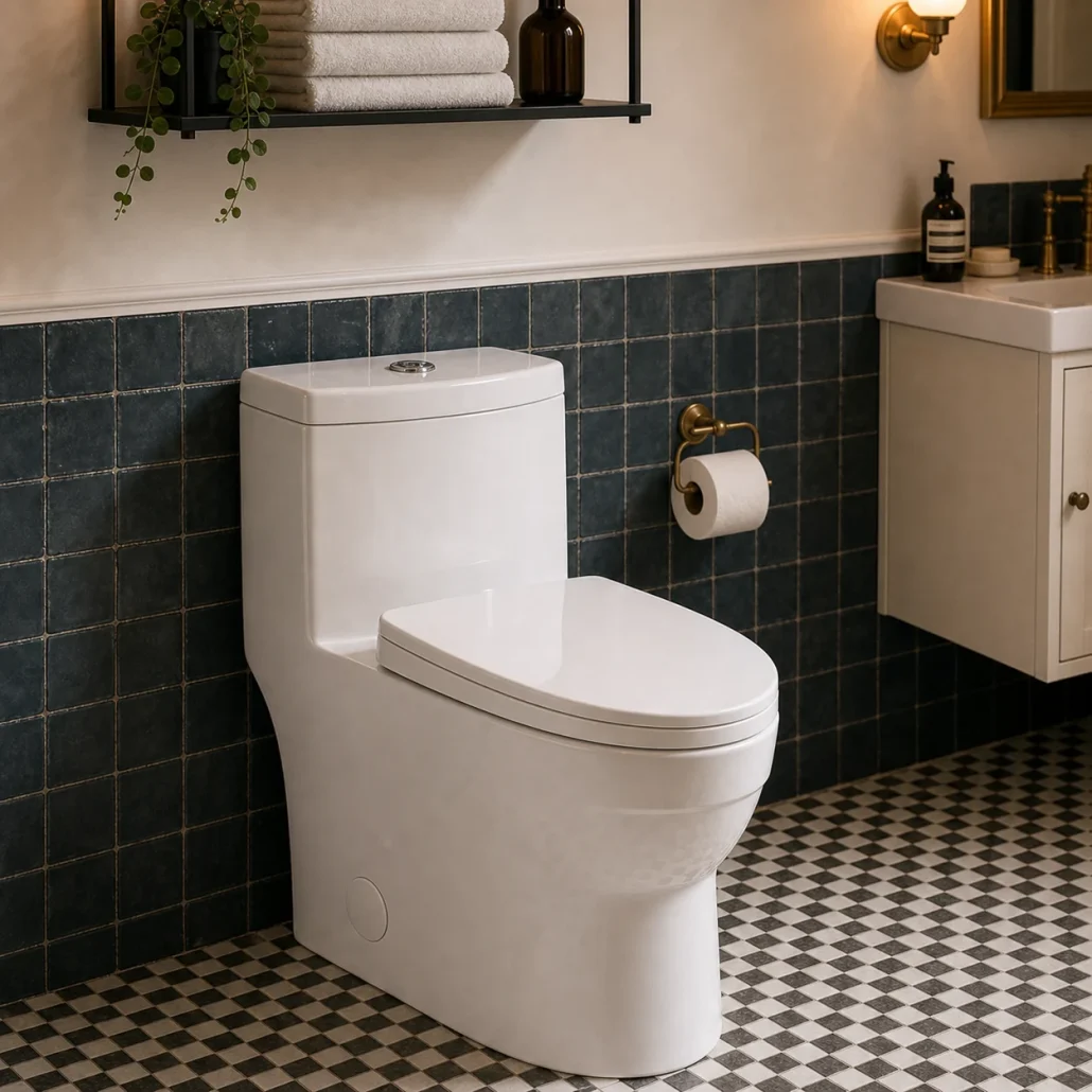 ADA cUPC one-piece toilet CL-12050A bathroom scene