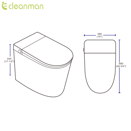 Alternative view of cUPC Smart Toilet CL-711 with Remote Control( Product Video)