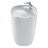 modern pedestal sink CL-6026 white background product image