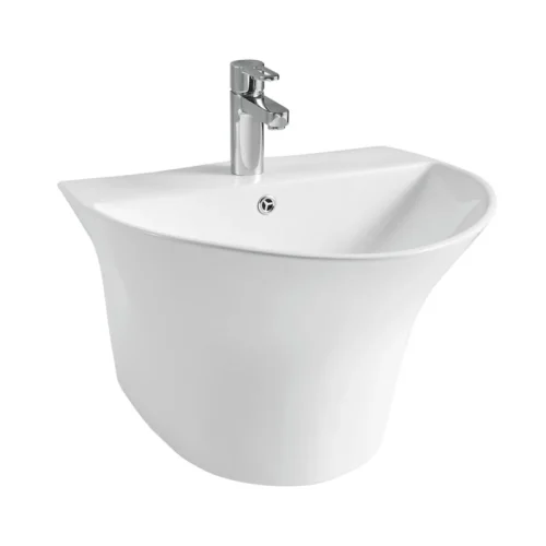 modern wall hung basin CL-7104 white background product image