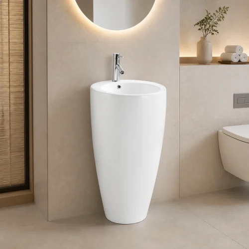 pedestal sink CL-11006E bathroom scene