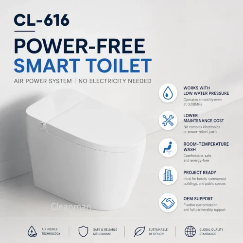 Toilettes intelligentes sans électricité CL-616 pour les projets