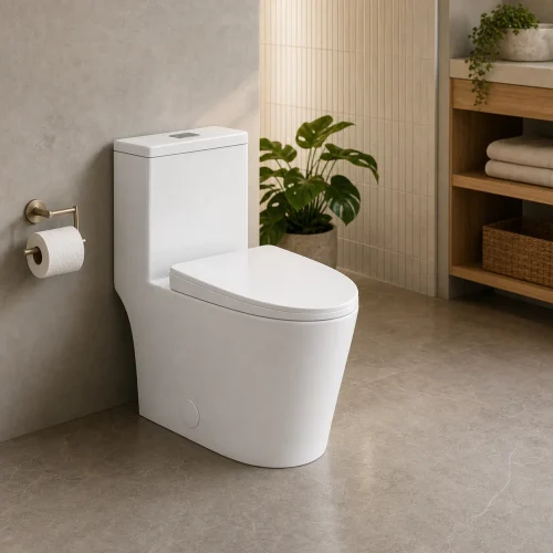 Rimless cUPC toilet CL-12018A bathroom scene
