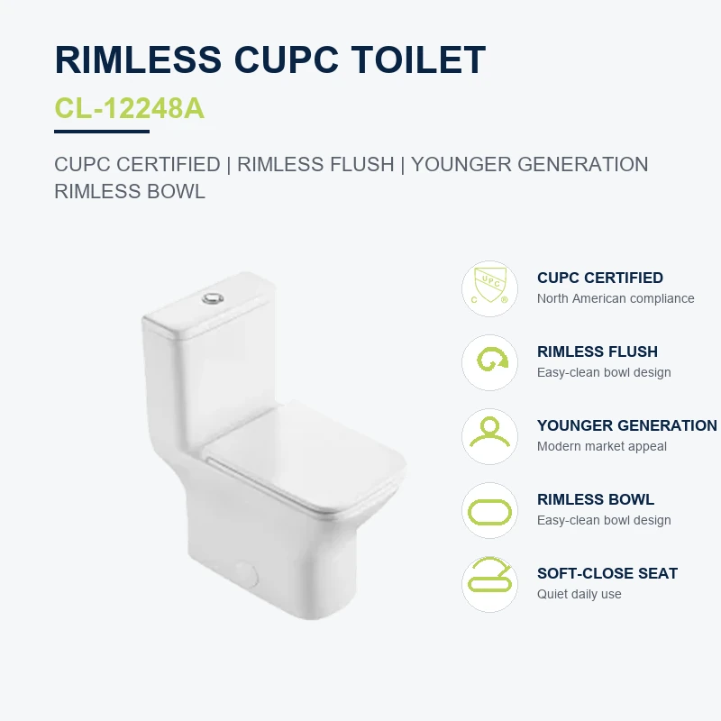 rimless cUPC toilet CL-12248A product infographic