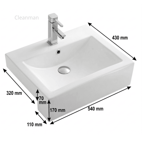 Lavabo semi-encastrado CL-1211 de Cleanman Sanitary Ware