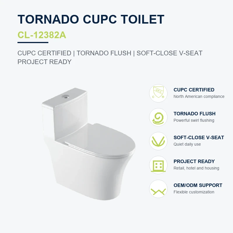 Tornado cUPC toilet CL-12382A product infographic