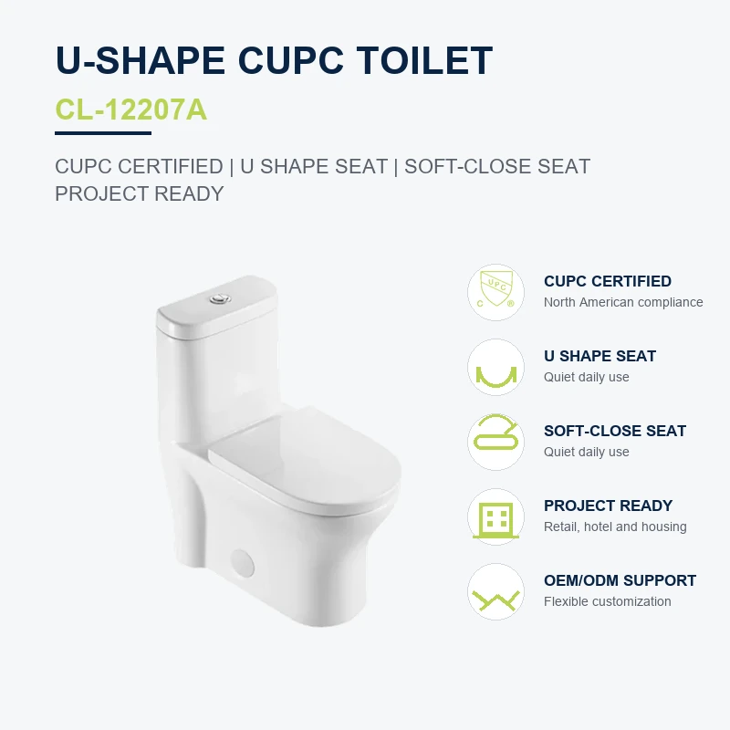 U-shape cUPC toilet CL-12207A product infographic