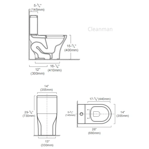 vortex cUPC one-piece toilet CL-12341A