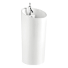 white pedestal sink CL-6024 white background product image