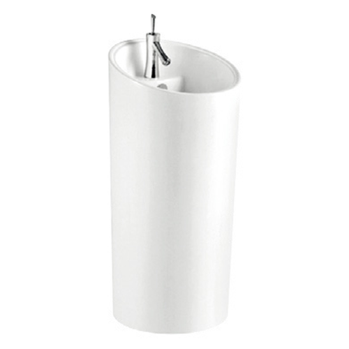 white pedestal sink CL-6024 white background product image